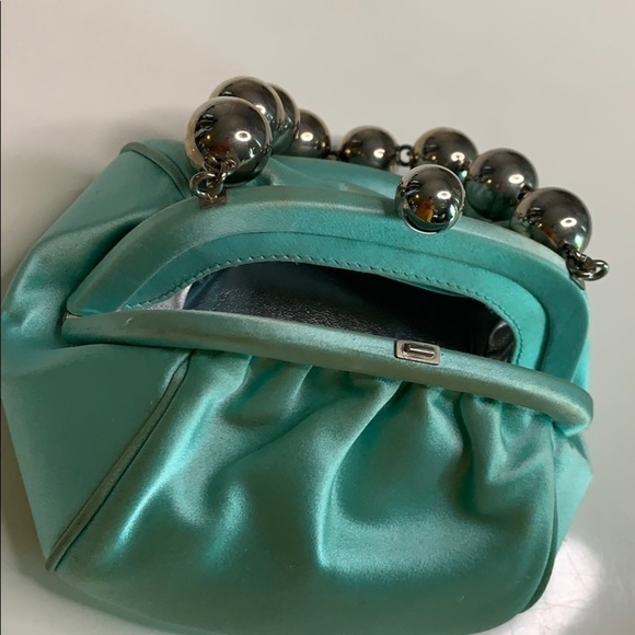 Tiffany and Co Vintage Satin Bead Evening Bag silver bead - Picture 10 of 12